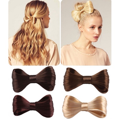 Kẹp Tóc Giả Thắt Nơ Dễ Thương Cho Bé Gái