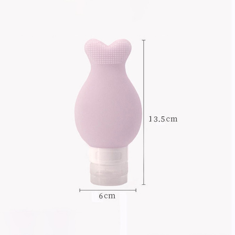 Chai Silicone Rỗng Đựng Dầu Gội Sữa Tắm Hình Đuôi Cá 90ml