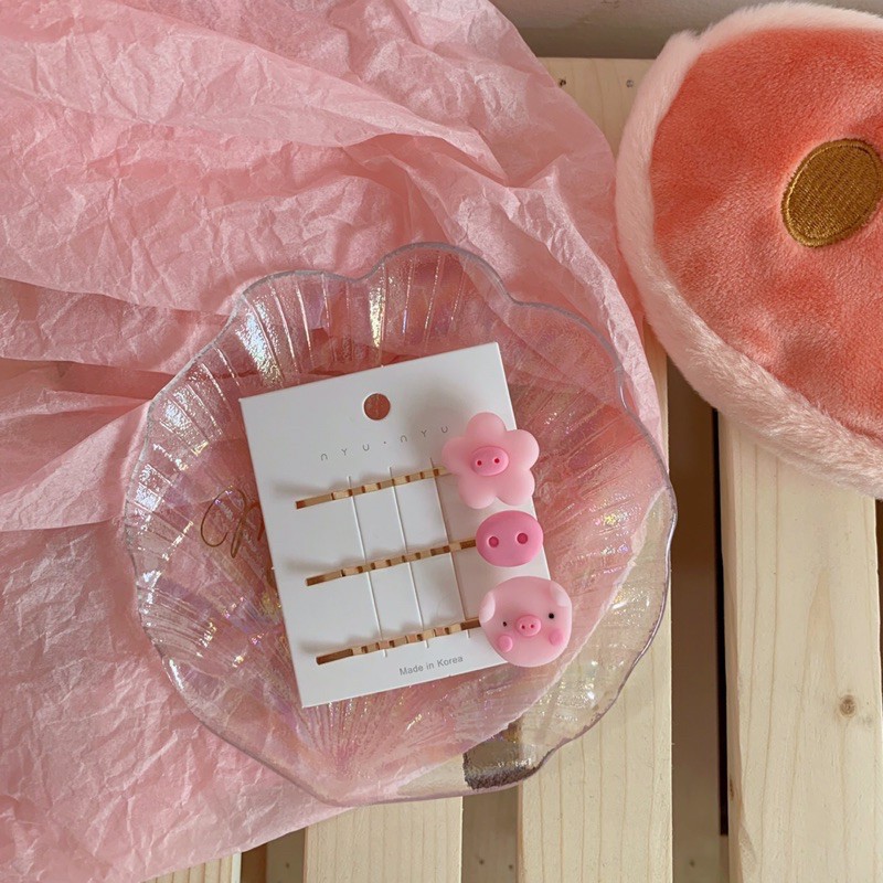 Kẹp tóc, kẹp tăm cute dễ thương cho bạn gái hình heo hồng
