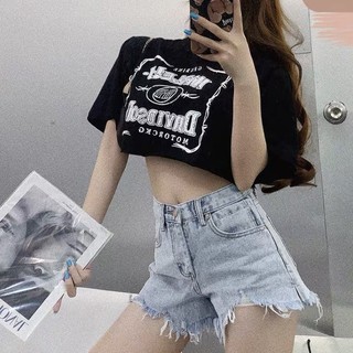 Áo croptop in hình vuông chữ cá tính hot cool