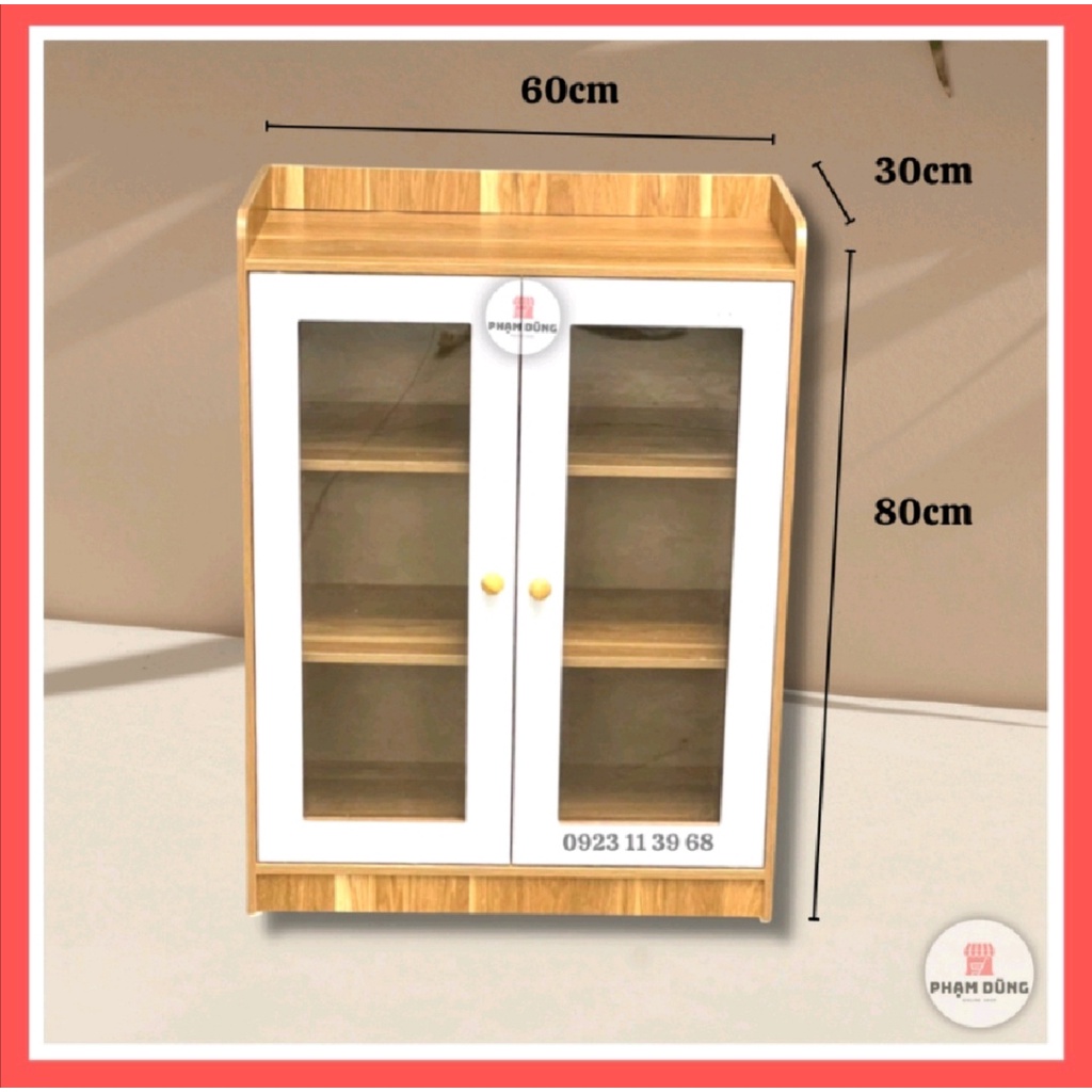 Tủ bếp đa năng. Cửa cao phối MIKA. Kích thước: R60 x C80 x S30cm. Gỗ MDF cao cấp.