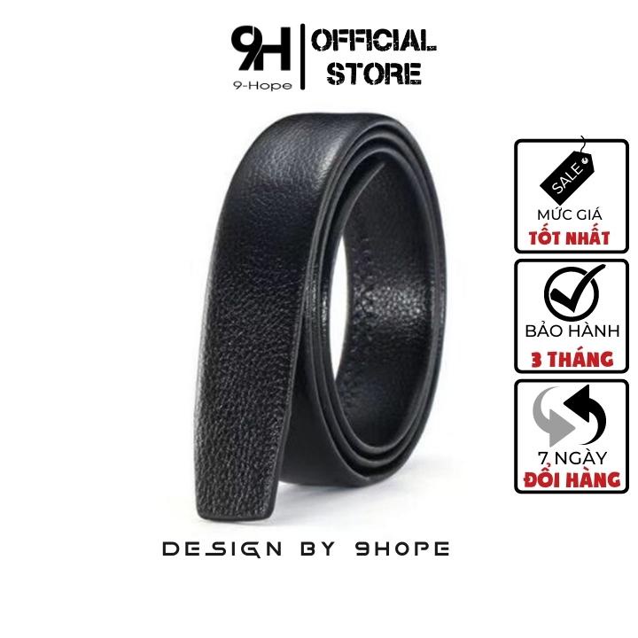 Dây thắt lưng nam da trơn không đầu khóa - Dây nịt da nam cao cấp 2 lớp mềm độ bền cao