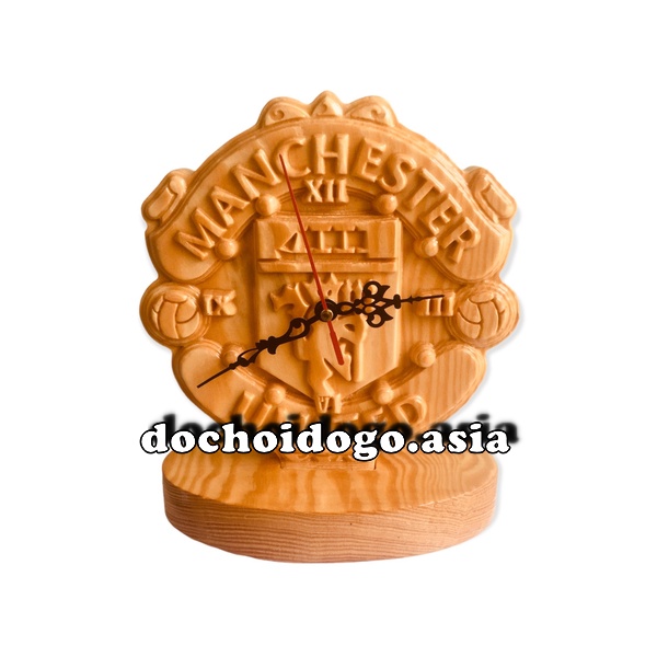Đồng hồ gỗ để bàn đẹp – logo MU – Manchester United