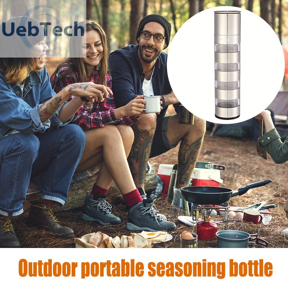 Uebtech Spice Jar Container Portable Seasoning Condiment Storage Box for BBQ Picnic