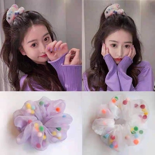 DâyBuộcTóc Nữ Đính Quả Bóng Lông Xinh Xắn