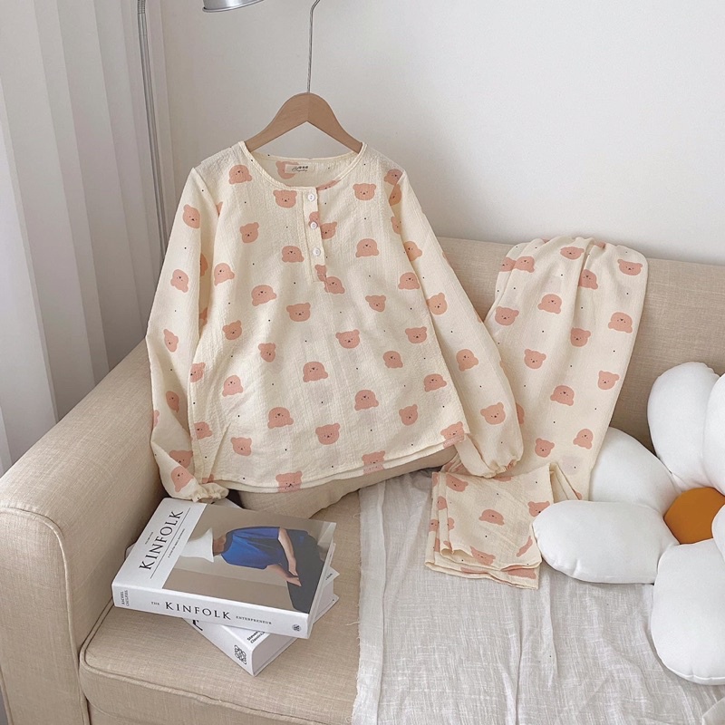 Bộ Ngủ Thu Đông Chất Đũi Xốp Cute