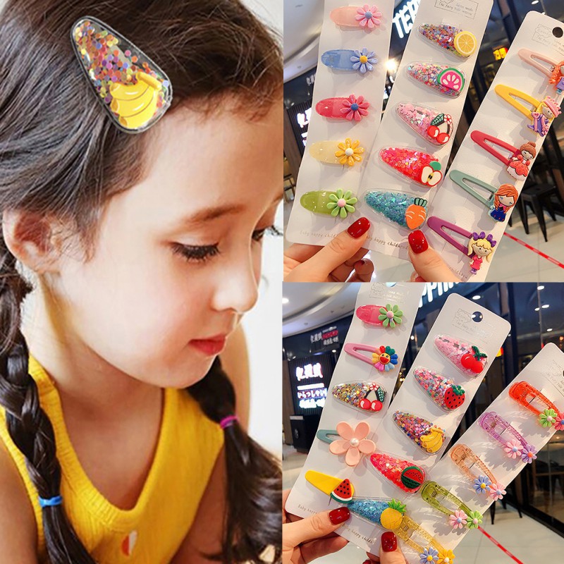 Bộ 5 cái kẹp tóc hình trái cây cho bé gái
