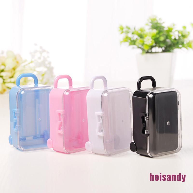 [quw] Mini Rolling Travel Suitcase Box Wedding Favors Party Reception Candy Toy jqy