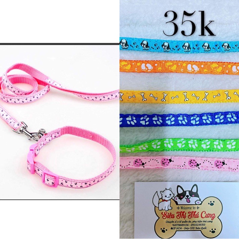 ⛔️[SALE SIÊU HOT] Vòng đeo cổ chó mèo thú cưng: vòng cổ và dây dắt cún đi dạo Hand-in-Hand