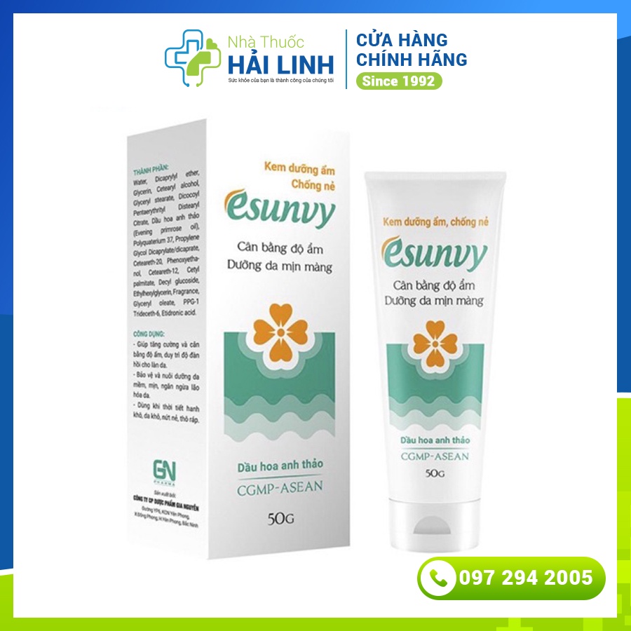 Esunvy 50g Kem dưỡng ẩm, chống nẻ - Tăng cường độ ẩm, chống nứt nẻ