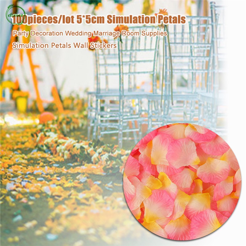 Set 100 Cánh Hoa Hồng Giả Nhiều Màu Tuyệt Đẹp Trang Trí Tiệc