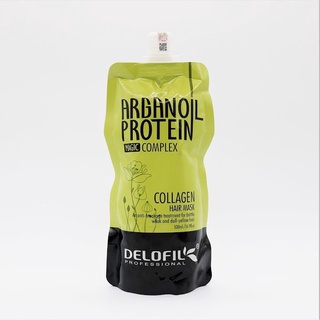 [Chính hãng] Hấp dầu Collagen Delofil Argan Oil Protein siêu mượt 500ml (túi)