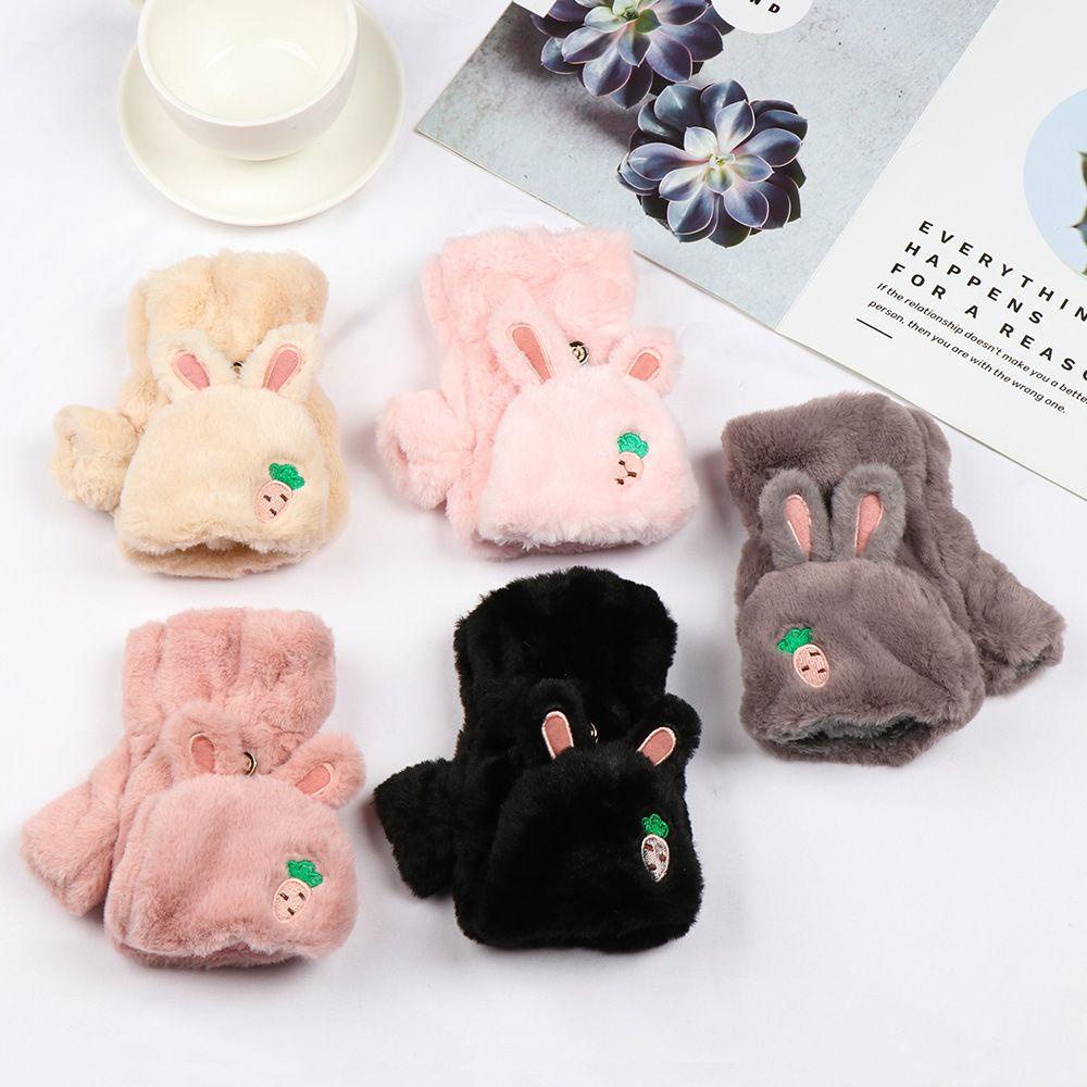 CLEVER Găng Tay Lông Thỏ Mềm Mại Có Thể Sử Dụng Màn Hình Cảm Ứng