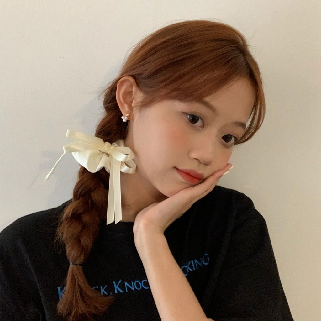Scrunchies Cột Tóc Buộc Tóc LIN Đính Nơ Sang Trọng