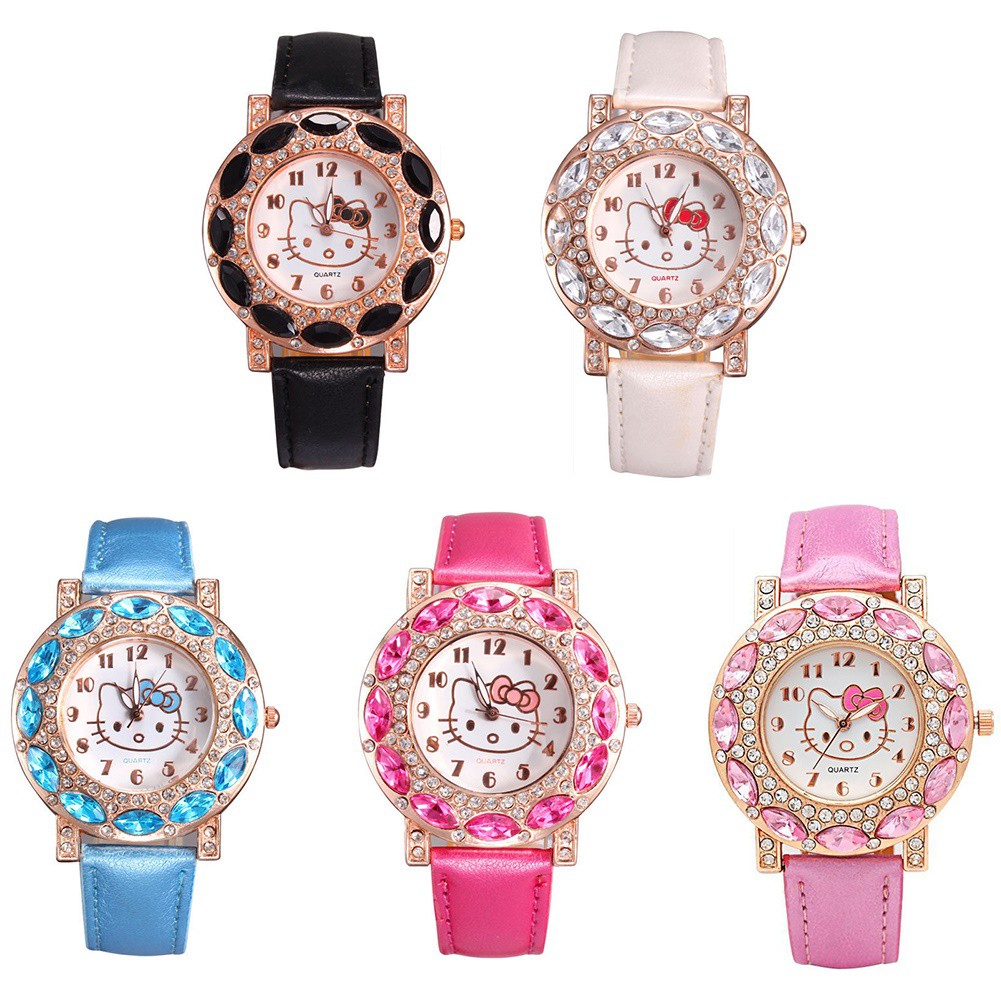 Đồng Hồ Dây Da Mặt Hình Hello Kitty Dễ Thương Cho Bé Gái | BigBuy360 - bigbuy360.vn