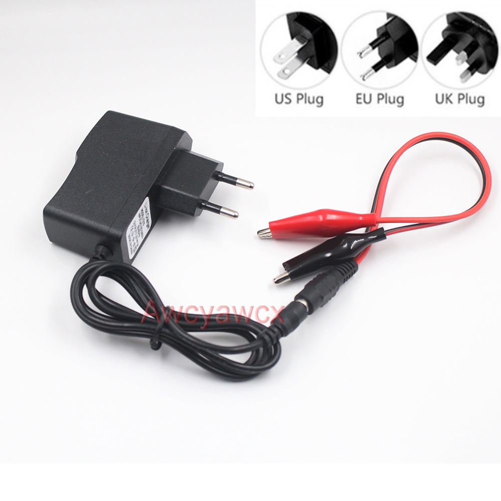 Toys car charger children electric motorcycle battery Bộ Sạc Pin Axit Chì DC 6V 12V 500mA 1A Cho Xe Máy alligator clip Lead acid Tricycle