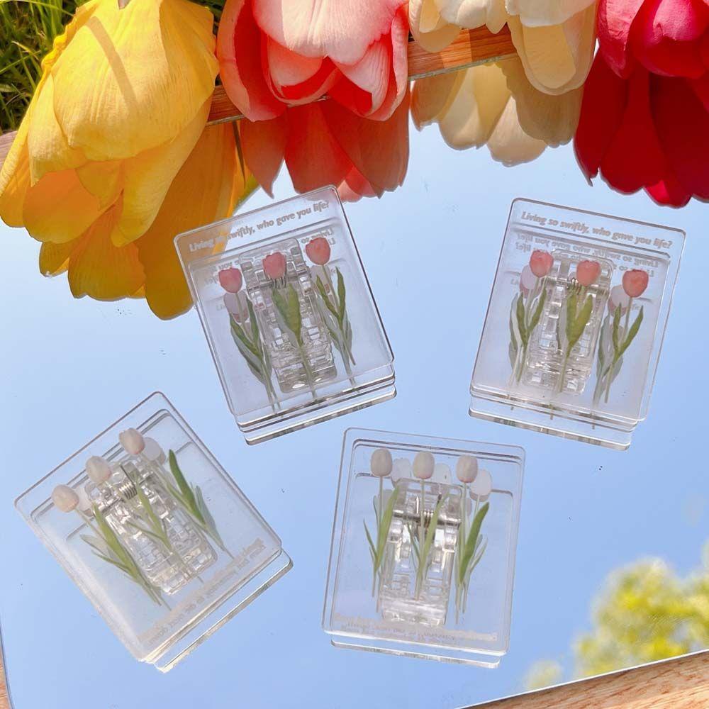 Kẹp Tài Liệu Hình Hoa Tulip Đuôi Dài Tiện Dụng Cho Học Sinh / Văn Phòng