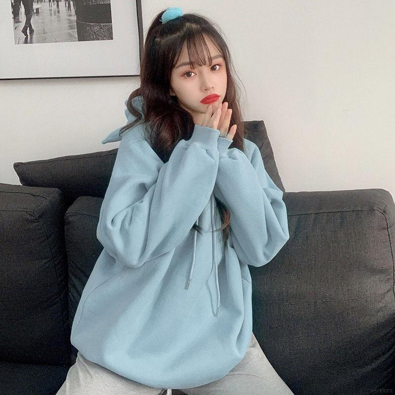 Áo Hoodie Dài Tay Dáng Rộng Màu Sắc Ngọt Ngào Thời Trang Dành Cho Nữ | BigBuy360 - bigbuy360.vn