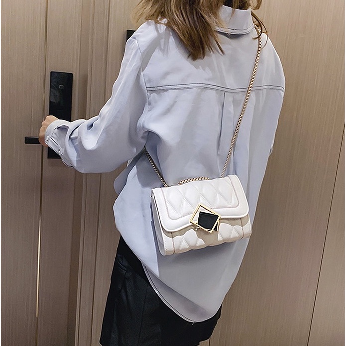 Túi xách nữ túi đeo chéo dây xích mirror khóa gương lệch phong cách trẻ trung giá rẻ