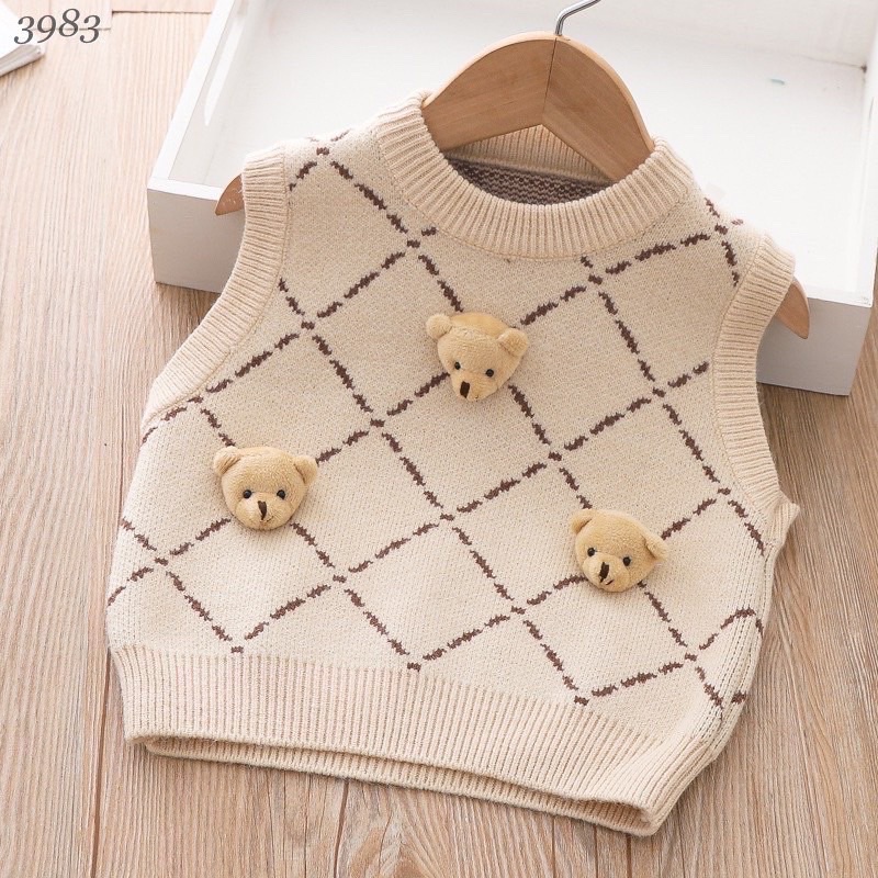SP000453 Áo gile len Bé Trai Gái hàng cao cấp chất len không giãn không xù, SP003049 áo khoác mở khuy cho trẻ em