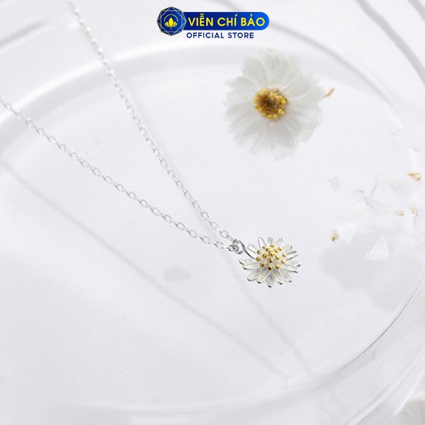 Dây chuyền bạc nữ hoa cúc Họa Mi chất liệu bạc 925 thời trang phụ kiện trang sức nữ Viễn Chí Bảo D400219X