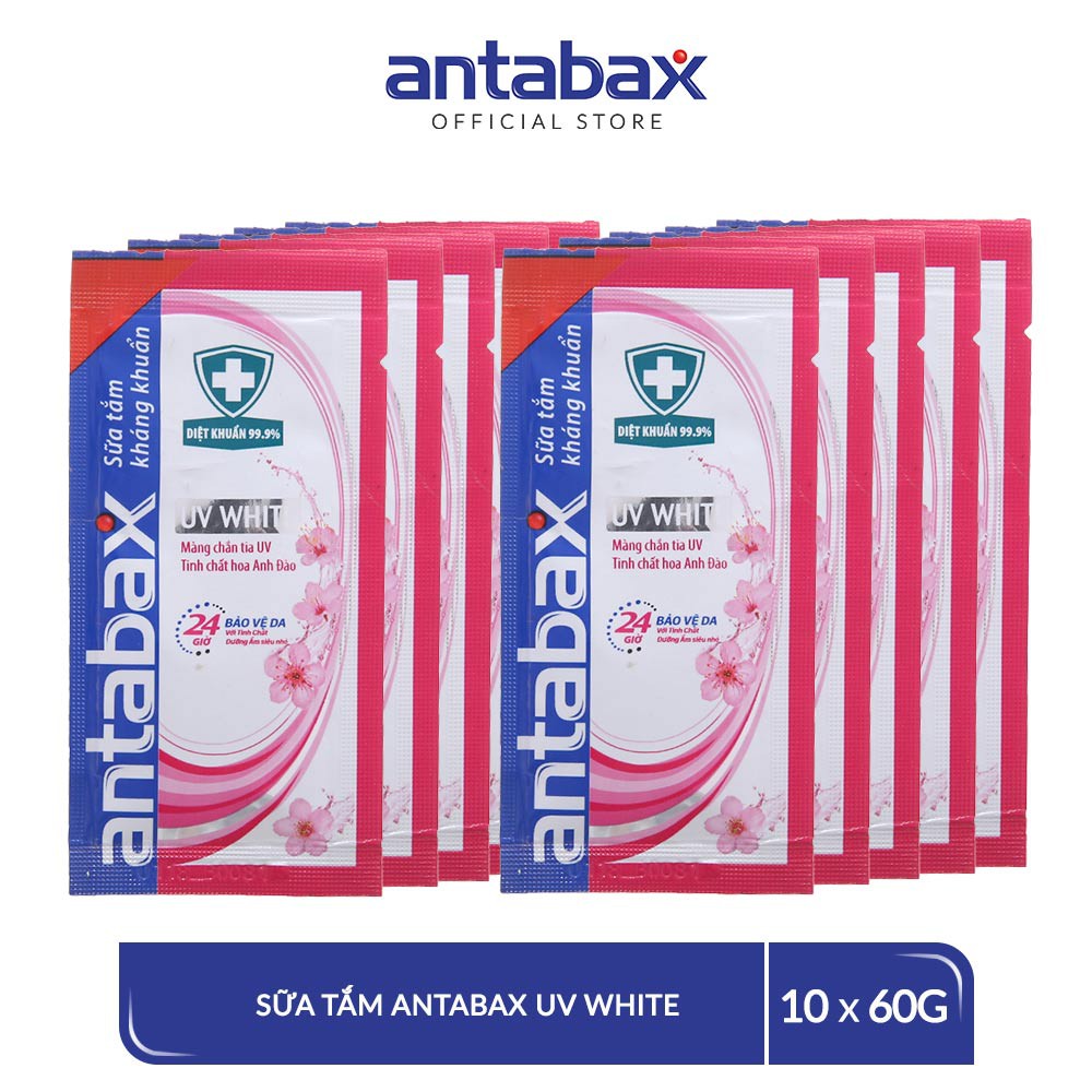 [GIFT] Dây 10 Gói Sữa Tắm Antabax UV White 6g/gói