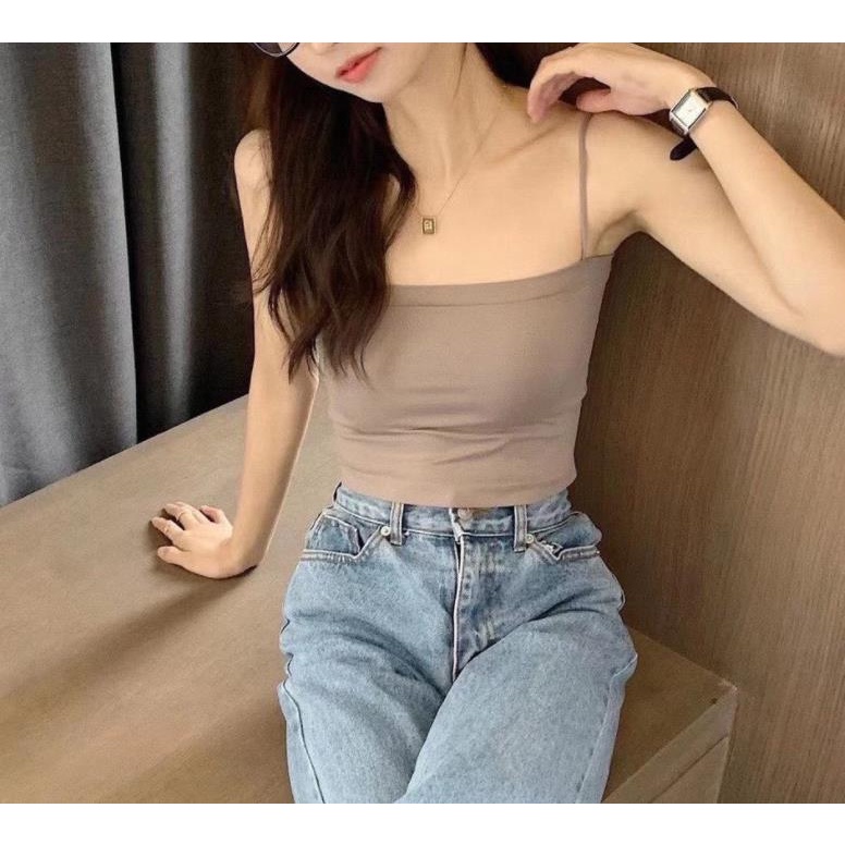 Áo Lót Lụa Mỏng Hai Dây Hở Lưng Thời Trang Mùa Hè Dành Cho Nữ