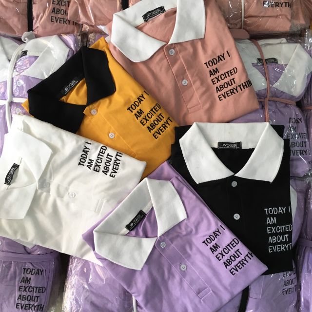 Áo Polo HÌNH THẬT thêu TODAY I AM 😊 | BigBuy360 - bigbuy360.vn