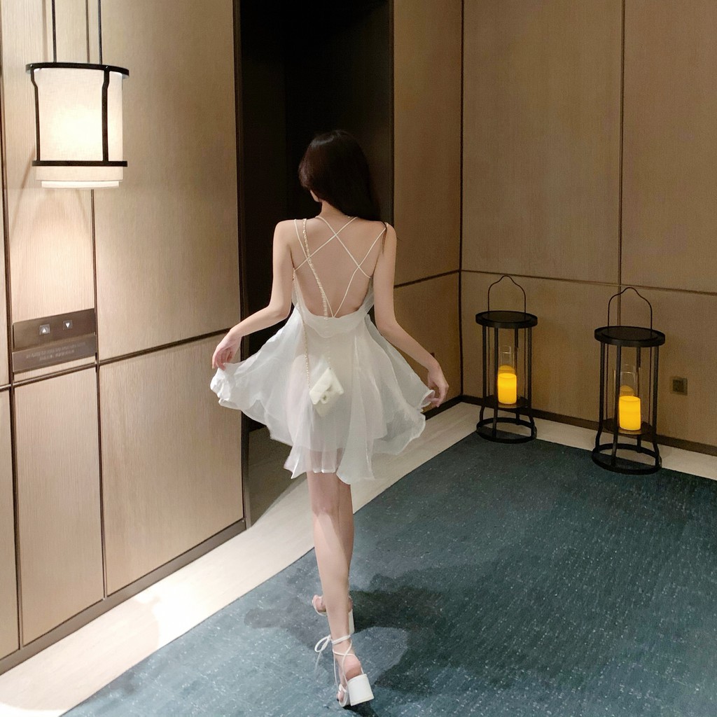 Đầm dáng xòe mini hai dây Emilyshop