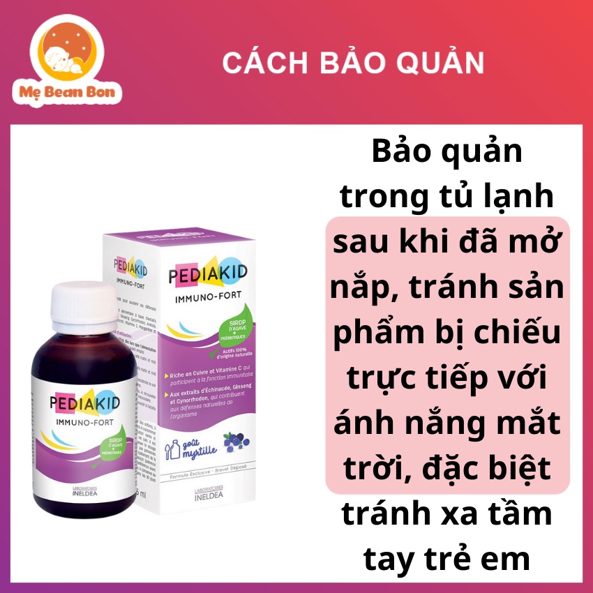 Siro Tăng Đề Kháng Pediakid Immuno-Fortifiant 125Ml của Pháp cho bé từ sơ sinh và người lớn cải thiện hệ miễn dịch khoẻ