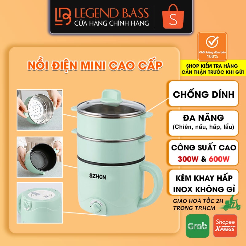 Nồi Điện Đa Năng Chống Dính 3 Tầng Cao Cấp| Nồi Lẩu Mini Đa Năng Tiện Dụng Nấu Mì, Nấu Cháo, Hầm Canh,... Legend