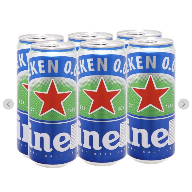 Lốc 6Lon Bia Heineken 0.0% độ cồn 330ml