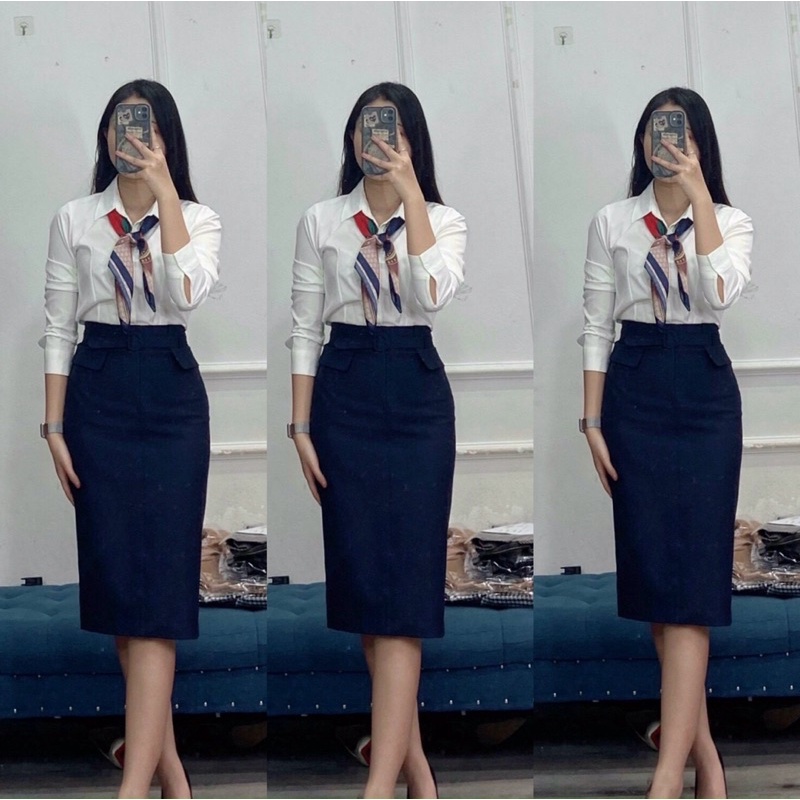 Chân váy ôm đai nhỏ sang chảnh cho nàng công sở chất xịn xò