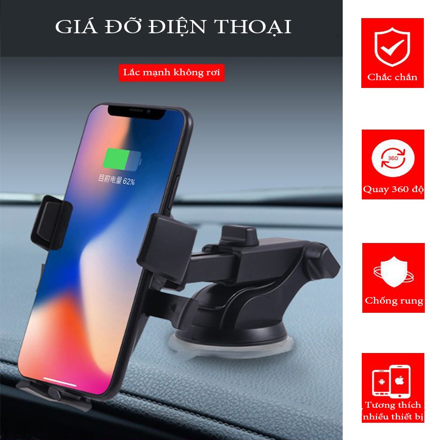 Giá Đỡ Kẹp Điện Thoại Cao Cấp Trên Ô Tô - Kéo dài, thu hẹp - Xoay 360 độ | BigBuy360 - bigbuy360.vn