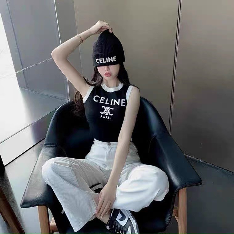 Áo thun nữ ba lô sát nách dáng croptop ngắn in hình chữ phối viền màu xinh