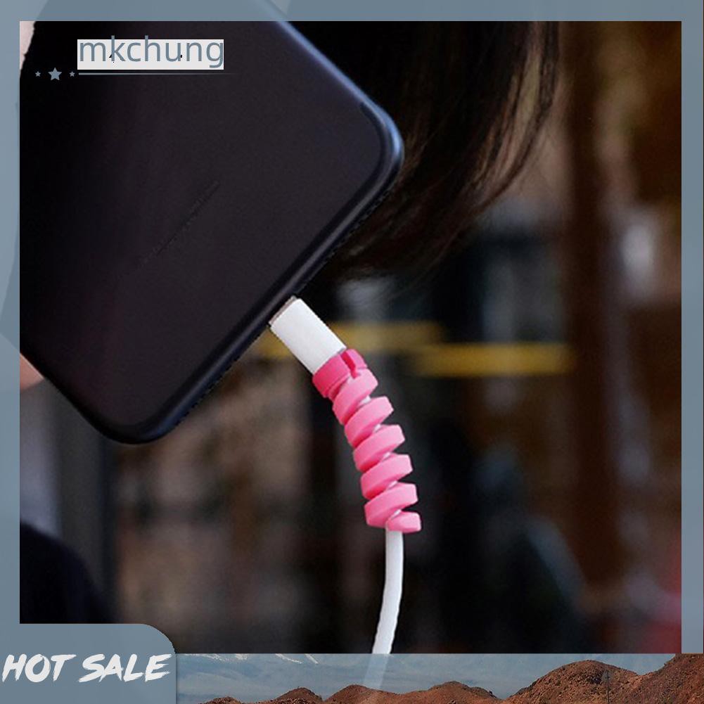 Phụ kiện bảo vệ dây cáp hình xoắn ốc cho iPhone Android cáp sạc USB