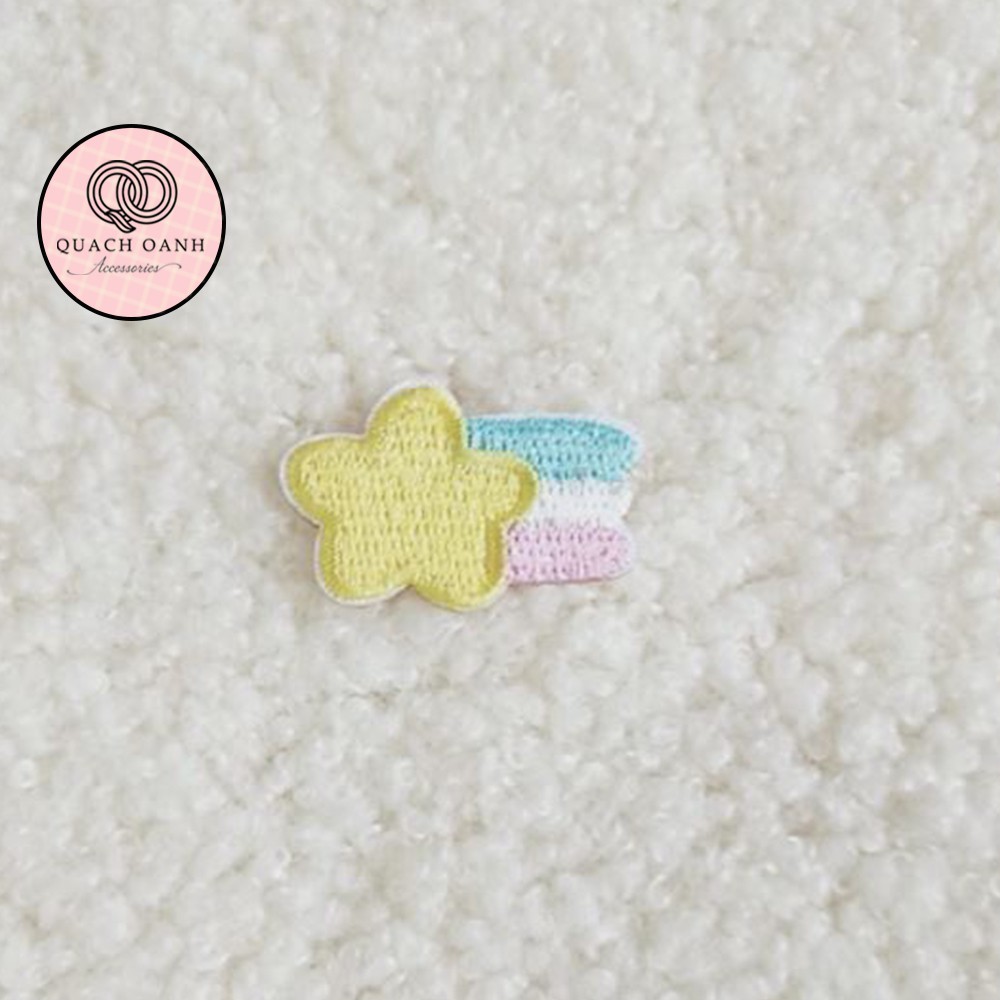 Sticker nhãn dán vải thêu hình thời tiết tự dính trang trí sổ, vở, mũ bảo hiểm tổng hợp 2 - ST09
