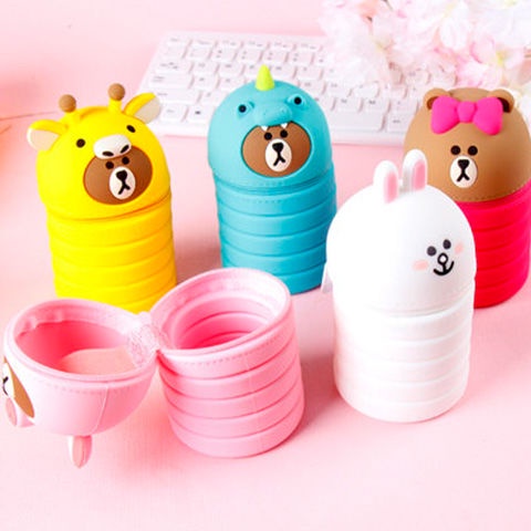 Túi Đựng Bút Bằng Silicon Hình Gấu Nâu Hàn Quốc Dễ Thương 2022