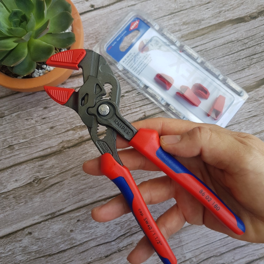 Ngàm Nhựa gắn Kìm Mỏ Lết Knipex dài 180mm, 250mm và 300mm Mã hàng 86 09 180 V01/ 86 09 250 V01/ 86 09 300 V01