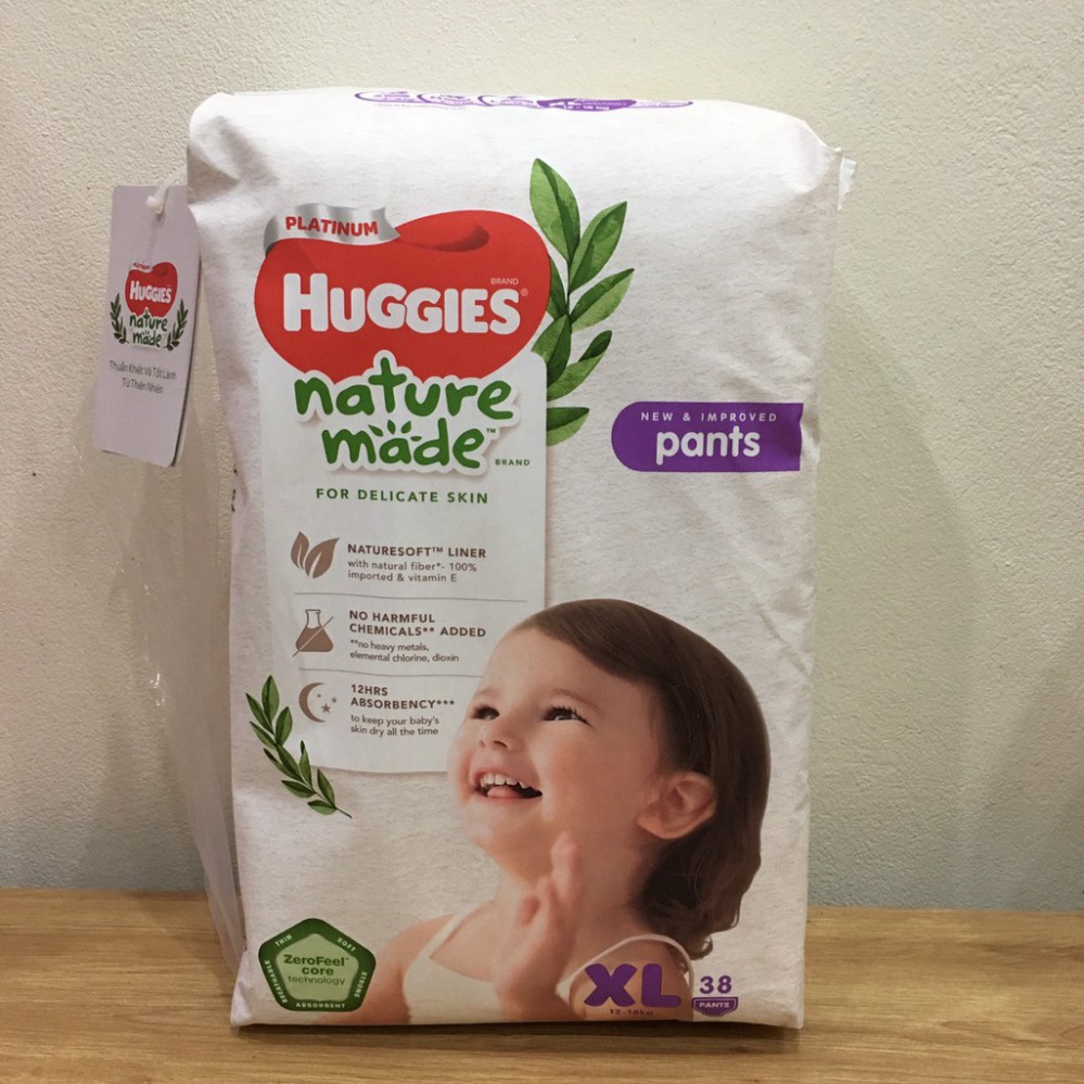 Tã quần siêu cao cấp Huggies Platinum nature XL38, Platinum XL 24 _Hàng mới,có sẵn