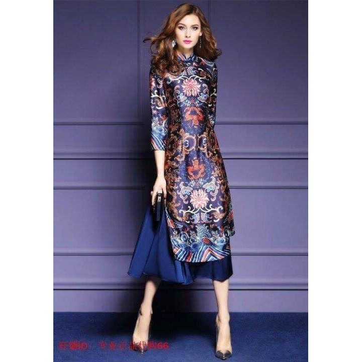 ĐẦM DÁNG ÁO CÁCH TÂN XẺ TÀ PHỐI TÀ TRONG VOAL có size lớn XXL - HÀNG NHẬP KHẨU