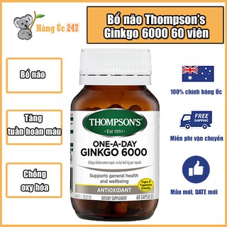 Viên tuần hoàn não thompson's ginkgo biloba 6000mg 60 viên