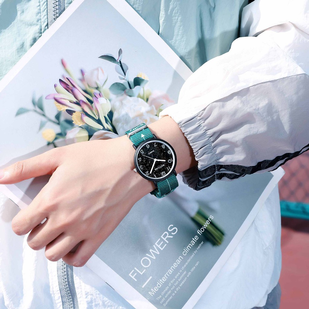 Đồng hồ nam nữ Mstianq MS27 dây dù cực bền, mặt số kim tuyến cực đẹp | BigBuy360 - bigbuy360.vn