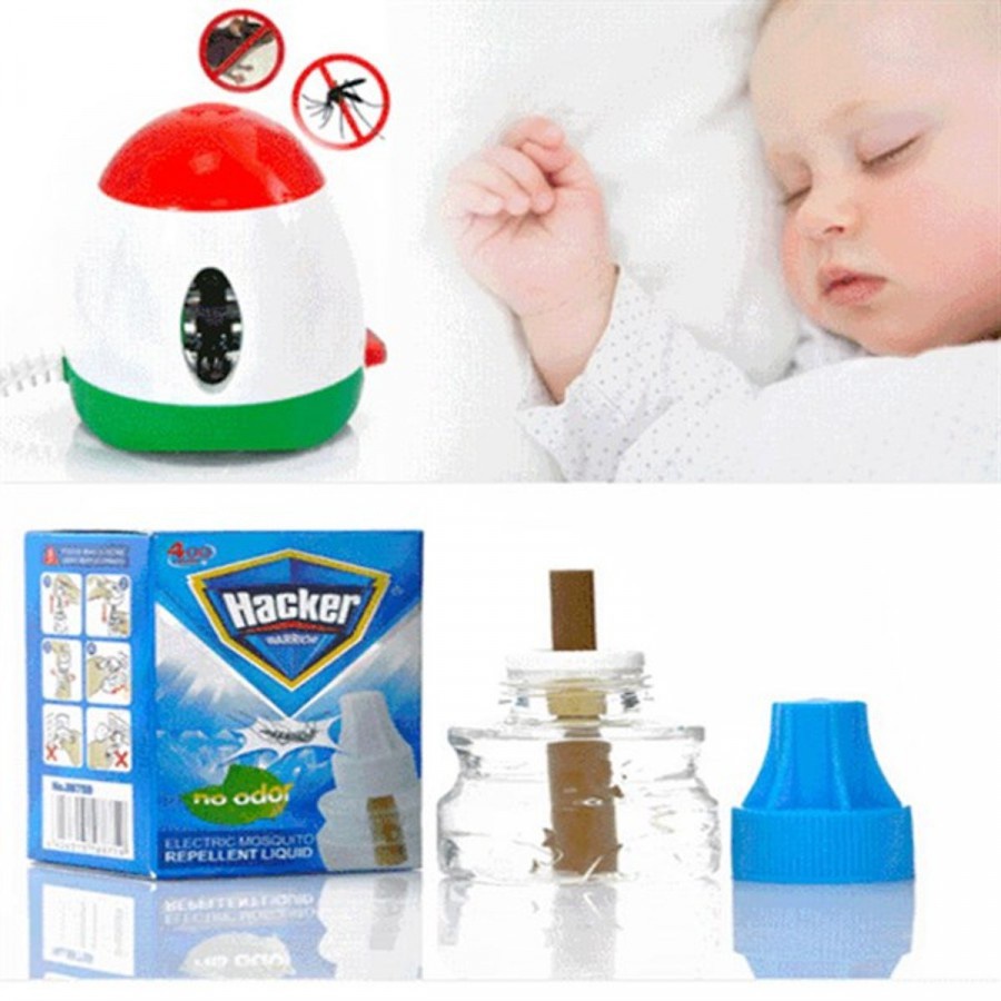 COMBO MÁY ĐUỔI MUỖI VÀ CÔN TRÙNG GÂY HẠI HACKER XÔNG TINH DẦU + 1 LỌ TINH DẦU (45ML)