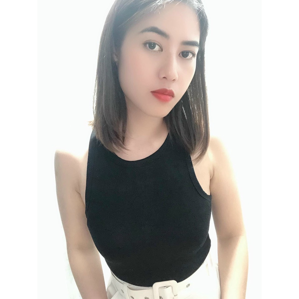 Áo thun ba lỗ nữ, thun gân dày dặn, co giãn, 3 lỗ ôm body