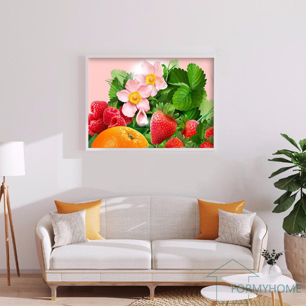 Bộ Tranh Đính Đá 5d Tự Làm Hình Hoa Quả 40x30cm