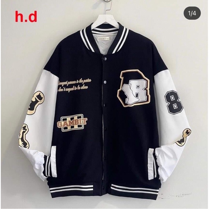 Áo khoác bomber Bóng Chày 89Chất loại 1tay áo và gấu áo có bo dệt xịnfreesize &lt;55kg Phong cách thể thao Hàn Quốc