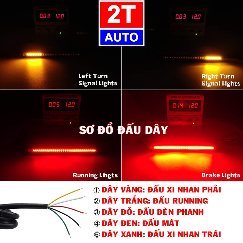 DẢI ĐÈN LED GẮN ĐUÔI XE MÁY MÔ TÔ KẾT HỢP ĐÈN PHANH VÀ XI NHAN SIGNAL SIÊU ĐỘC SKU 360