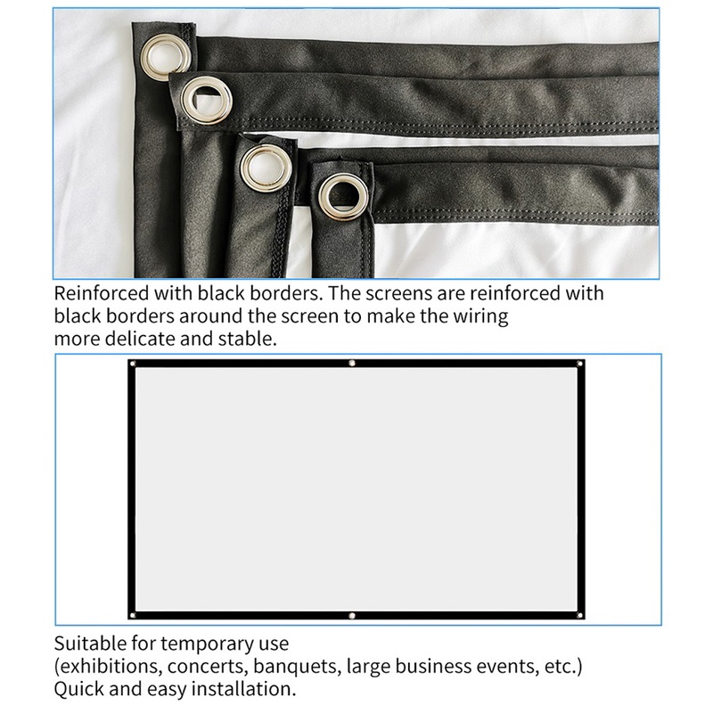 ⚡Trong kho⚡ Màn Hình Máy Chiếu Di Động Vải Phản Quang Màn Chiếu HD 60 72 84 92 100 120 150 Inch Đèn Ngoài Trời Gia Đình