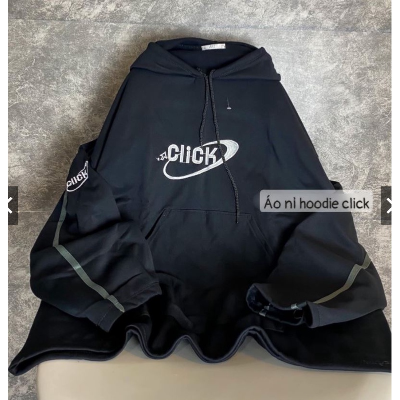 Áo Hoodie Click Mee Nữ- Sweater nỉ dáng rộng tay bồng phối viền, phong cách Ullzang siêu hot